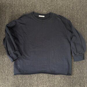 Perfect White Tee french terry womens navy sweatshirt - size large